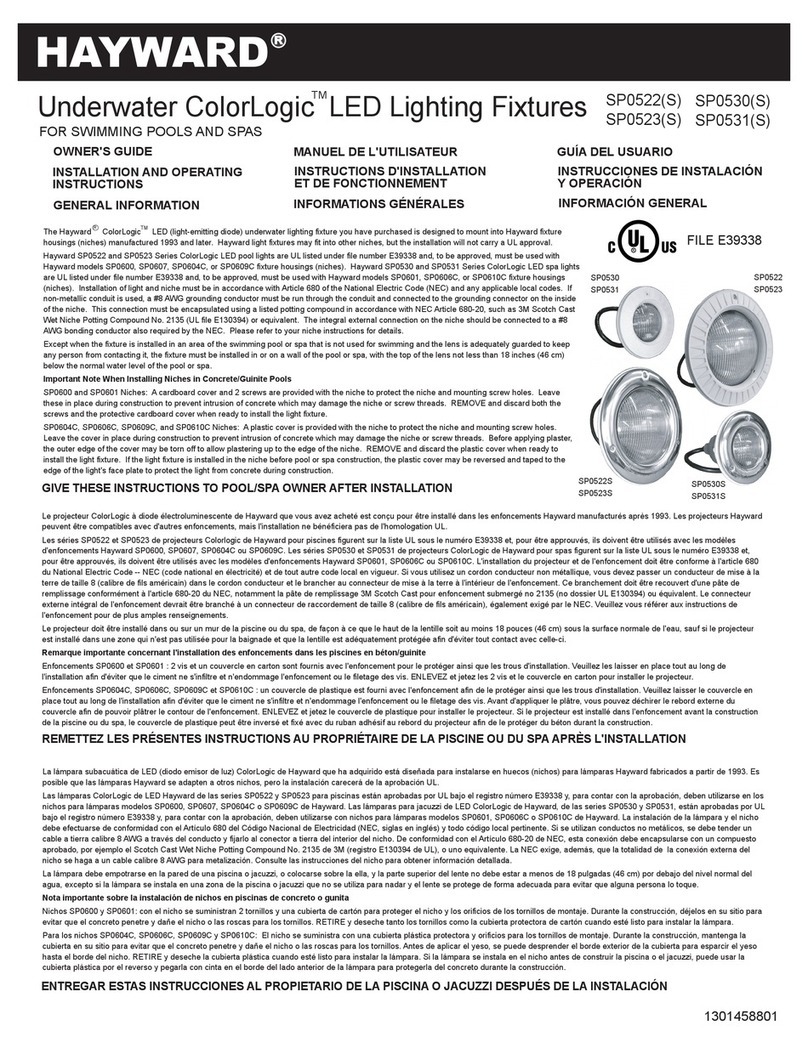 Hayward ColorLogic 2.5 User manual