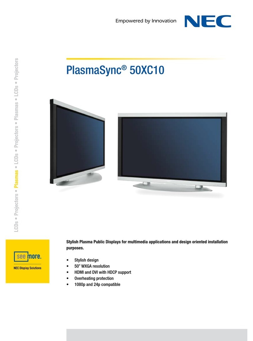 NEC PlasmaSync 50XC10 User manual