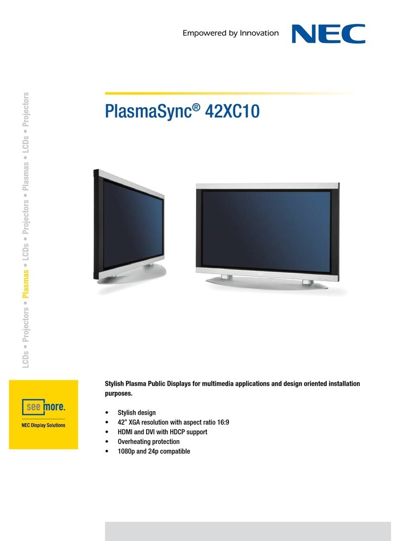 NEC PlasmaSync 42XC10 User manual
