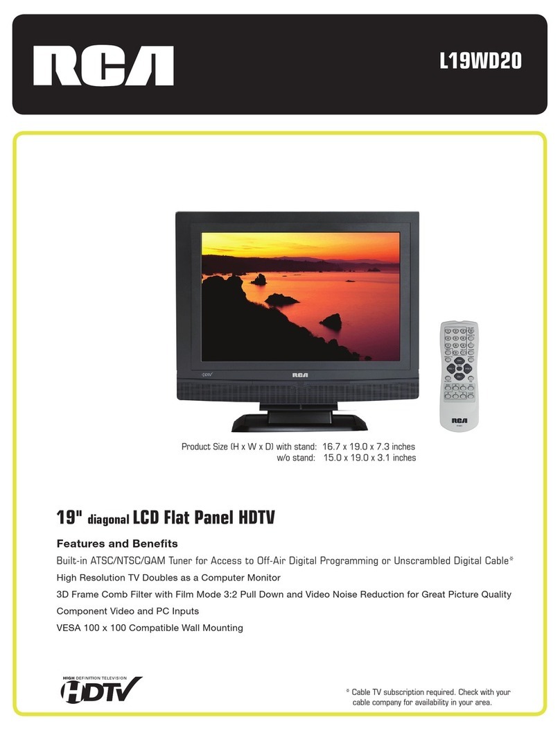 RCA L19WD20 - 19" LCD TV User manual