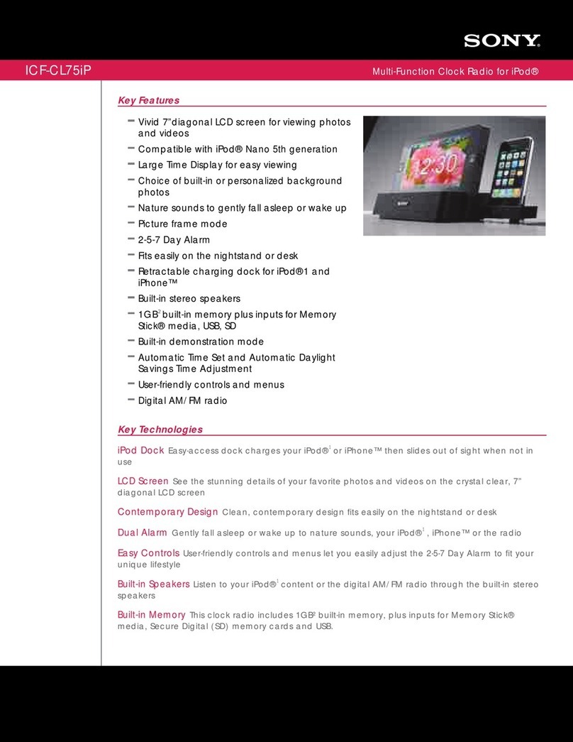Sony ICF-CL75IP Specifications
