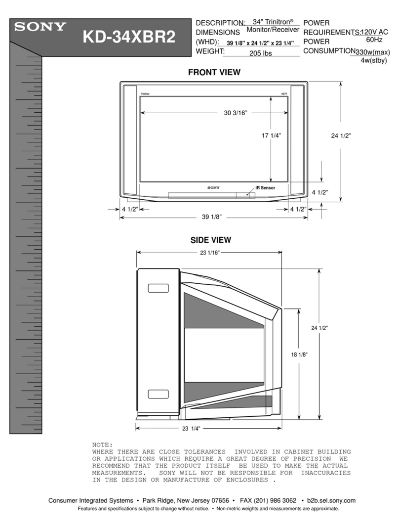 Sony KD-34XBR2 - 34" Hdtv Fd Trinitron Wega User guide