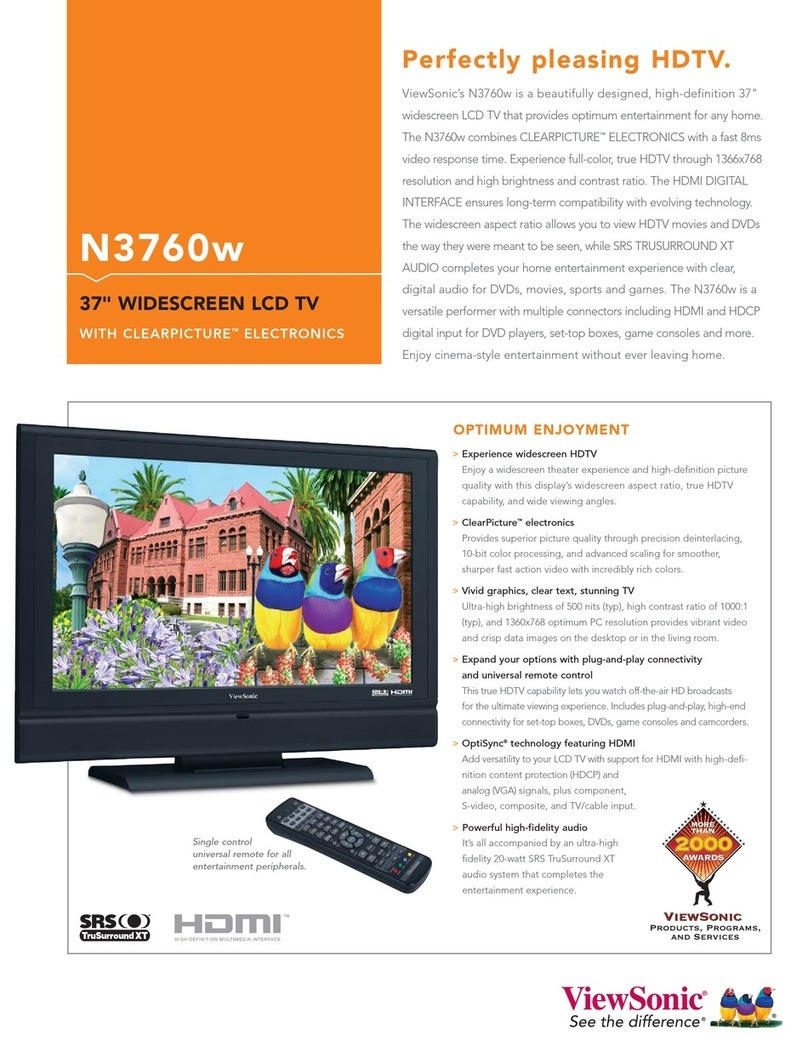ViewSonic N3760W - NextVision - 37" LCD TV User manual