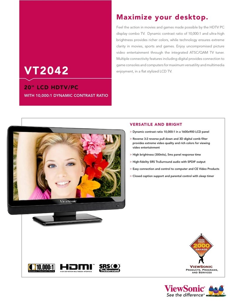 ViewSonic VT2042 - 20" LCD TV Specifications