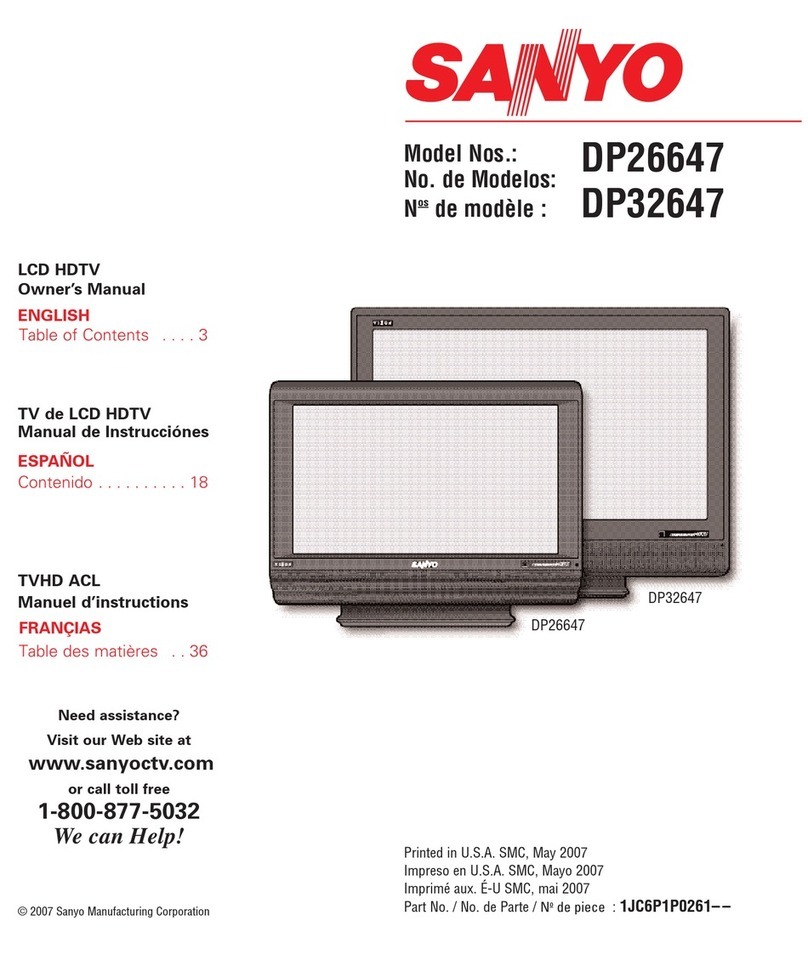 Sanyo DP26647A - 26 Wide-Screen LCD HDTV User manual