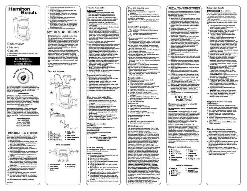 Hamilton Beach 49611 Use & care guide