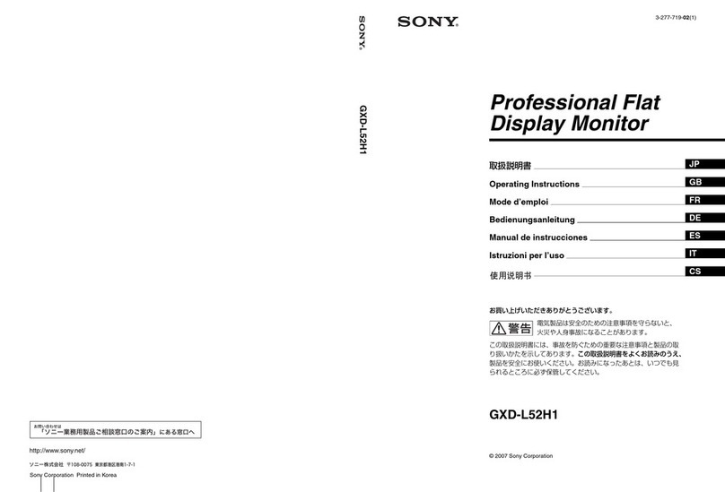 Sony GXDL52H1 - 52" LCD Flat Panel Display User manual