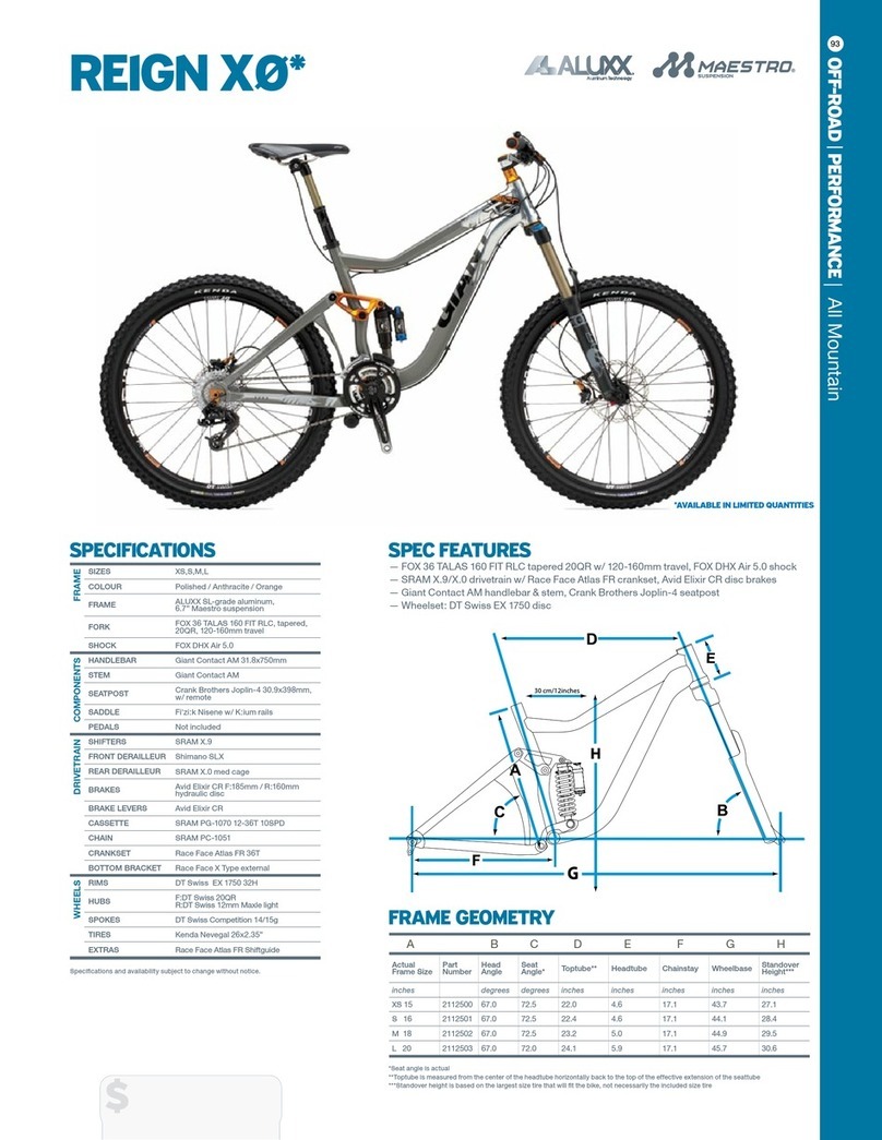 Giant REIGN X0 - DATASHEET 2 User manual