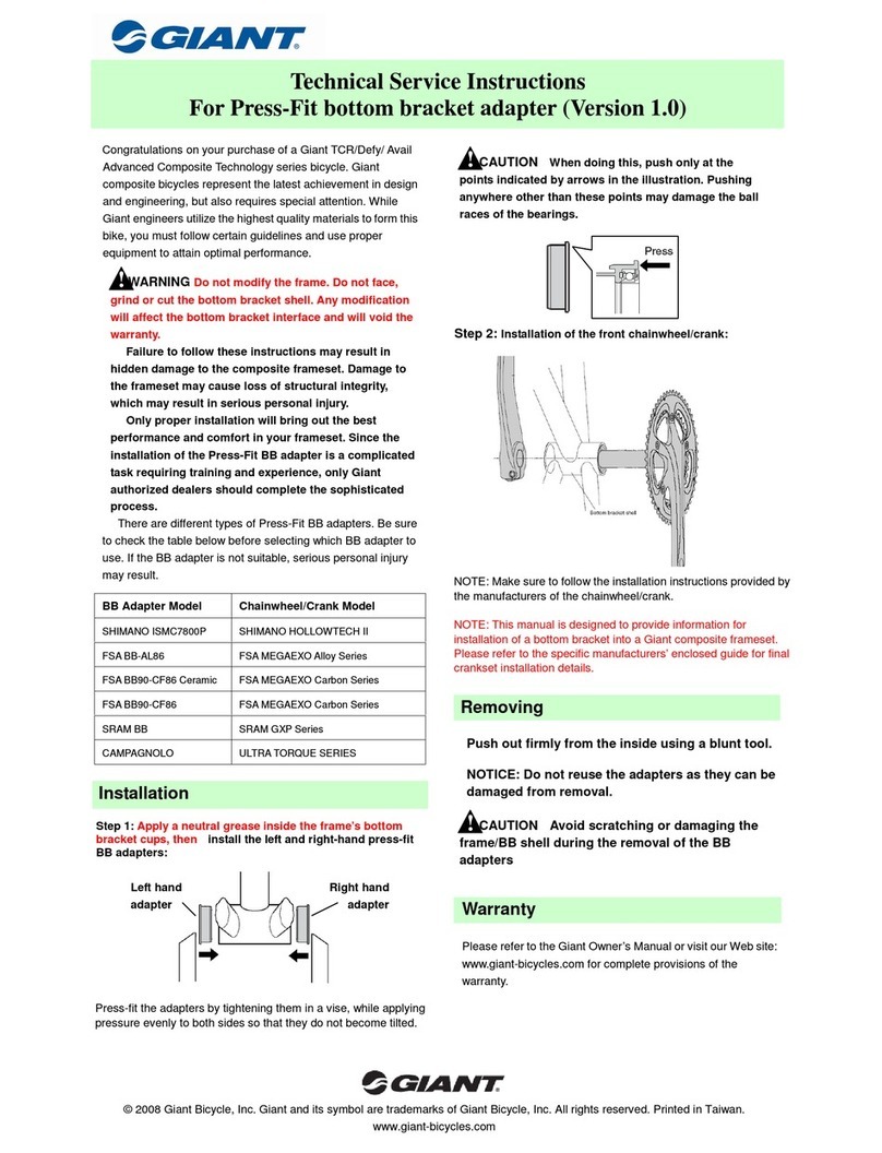 Giant AVAIL ADVANCED - TECHNICAL SERVICE V1.0 Technical service instruction Giant AVAIL ADVANCED - TECHNICAL SERVICE V1.0 Technical service instruction