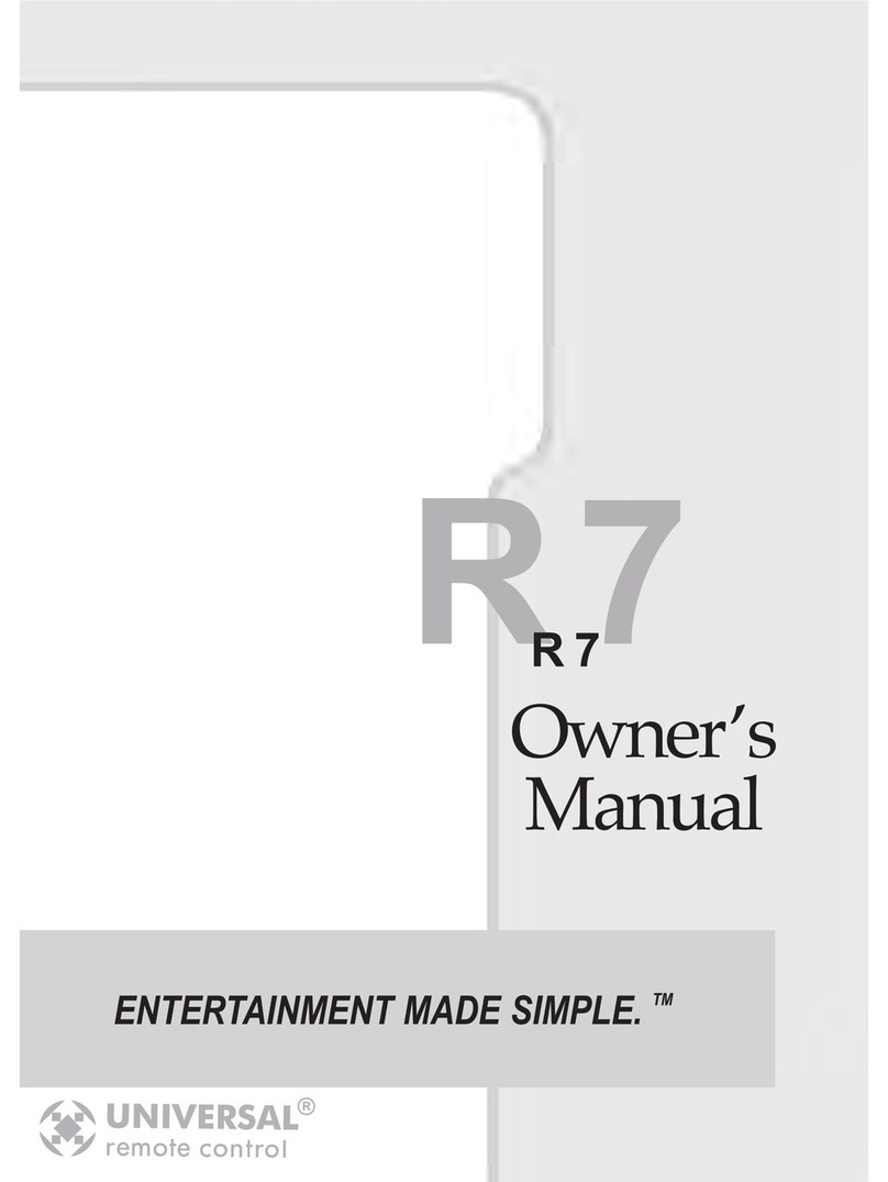Universal Remote Control R7 - SPECS SHEET User manual