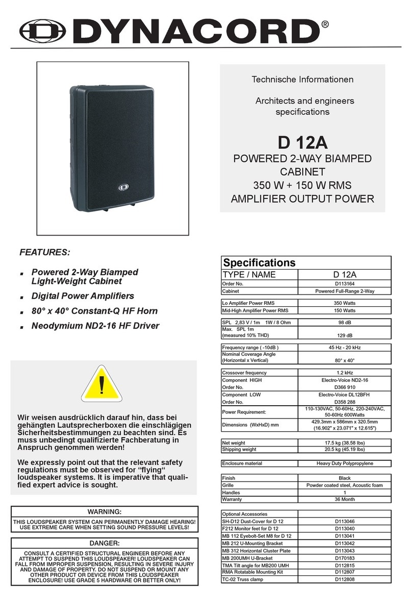 Dynacord D 12A Architects and engineers specifications