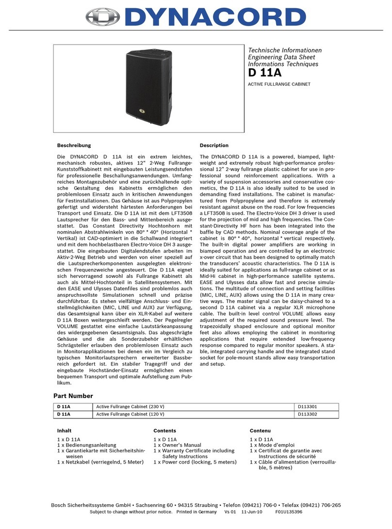Dynacord D 11A - datasheet