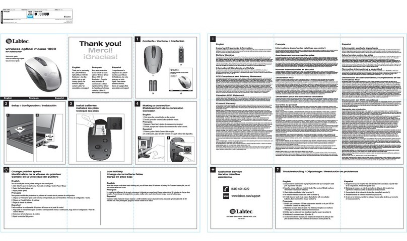 LABTEC WIRELESS OPTICAL MOUSE 1000 FOR NOTEBOOKS User manual