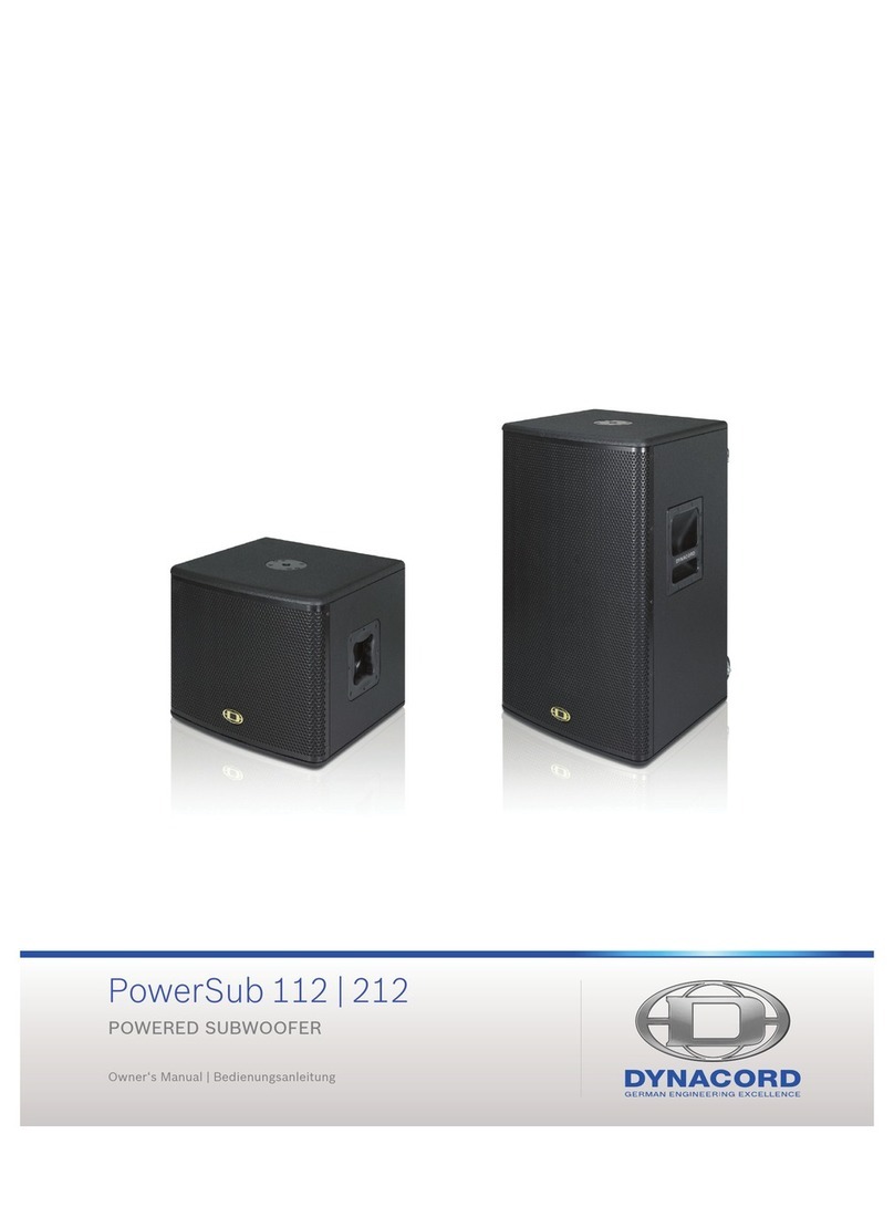 Dynacord POWERSUB 112 owner's manual
