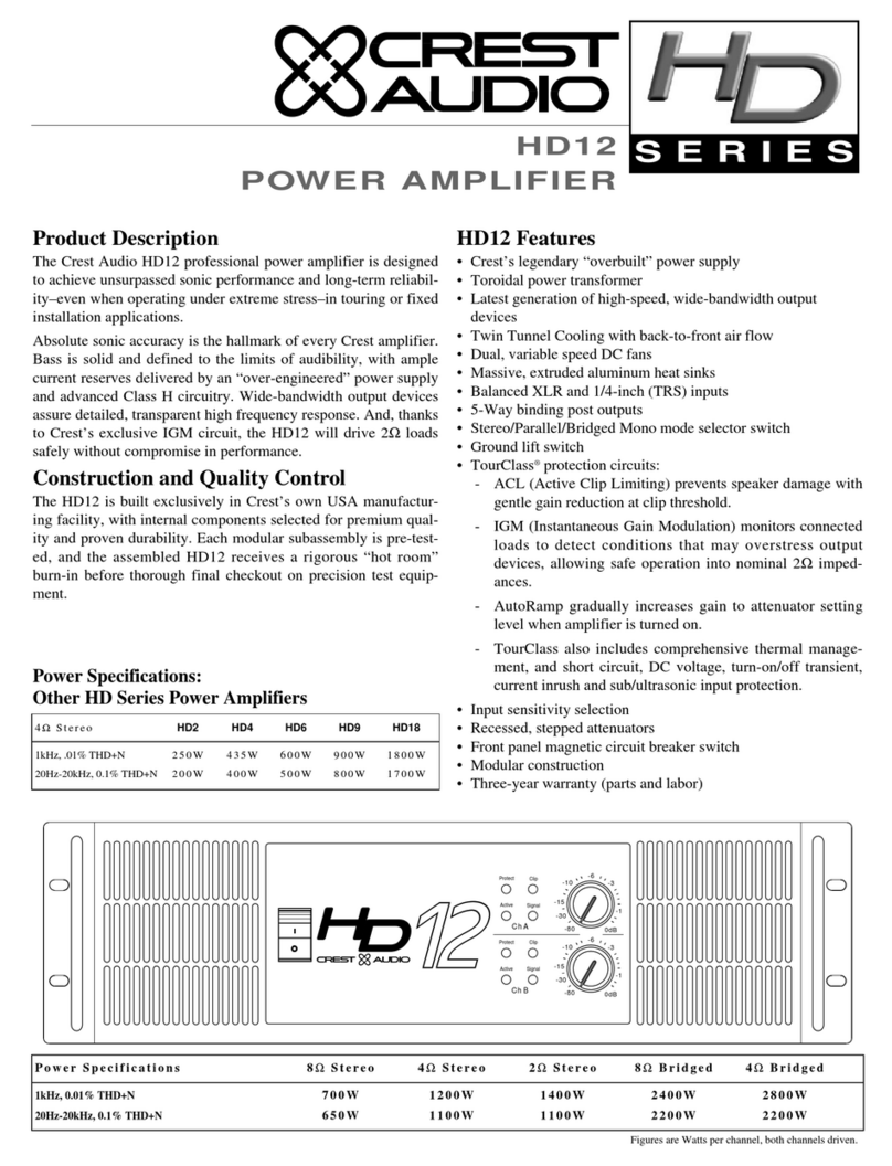 Crest Audio HD12 Specifications