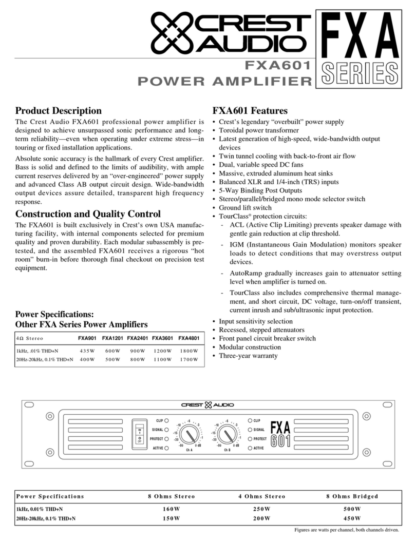 Crest Audio FXA601 User manual