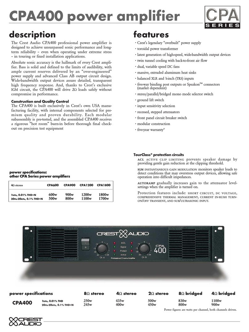 Crest Audio CPA400 User manual