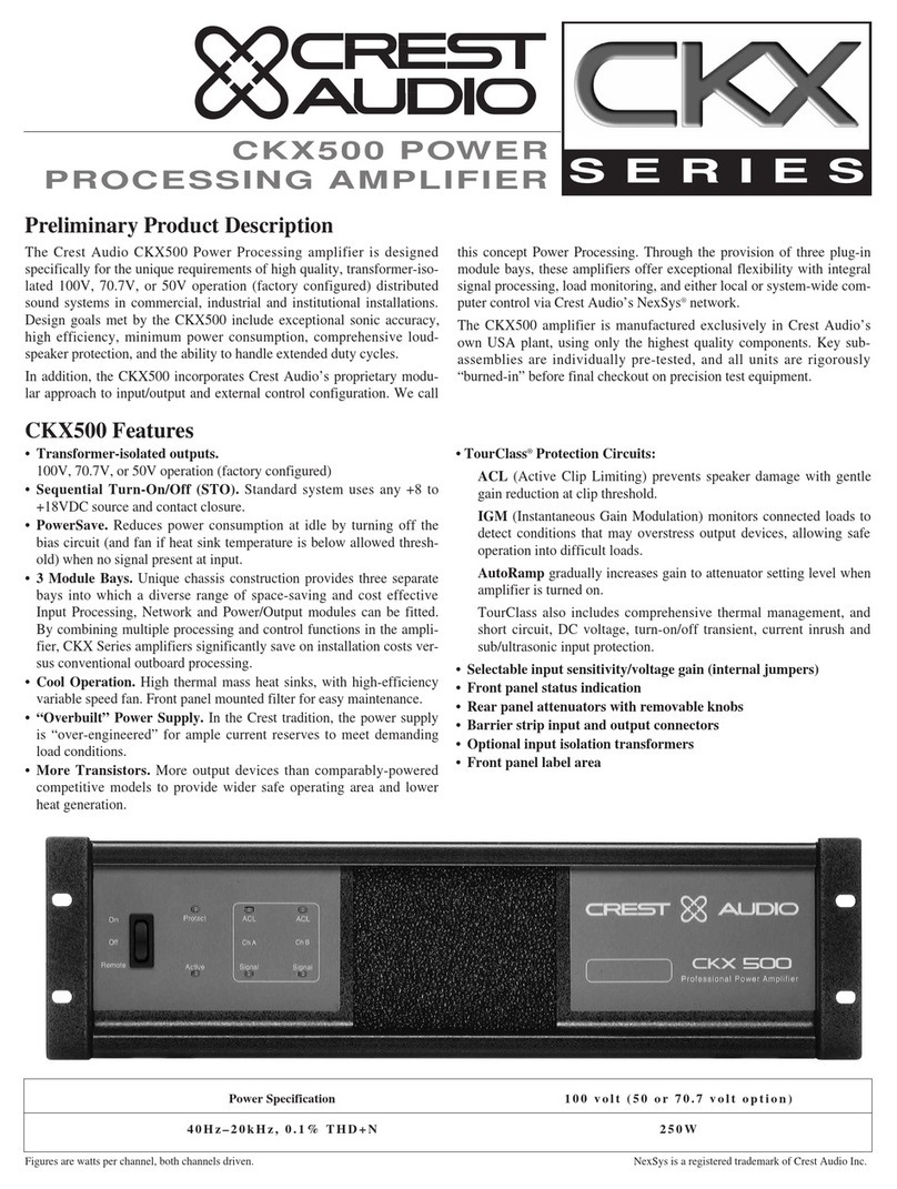 Crest Audio CKX500 Specifications
