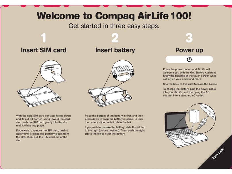Compaq AirLife 100 Specification sheet Compaq AirLife 100 Specification sheet
