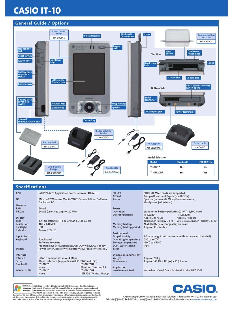 Casio IT-10 - Cassiopeia M20 - Win Mobile User manual