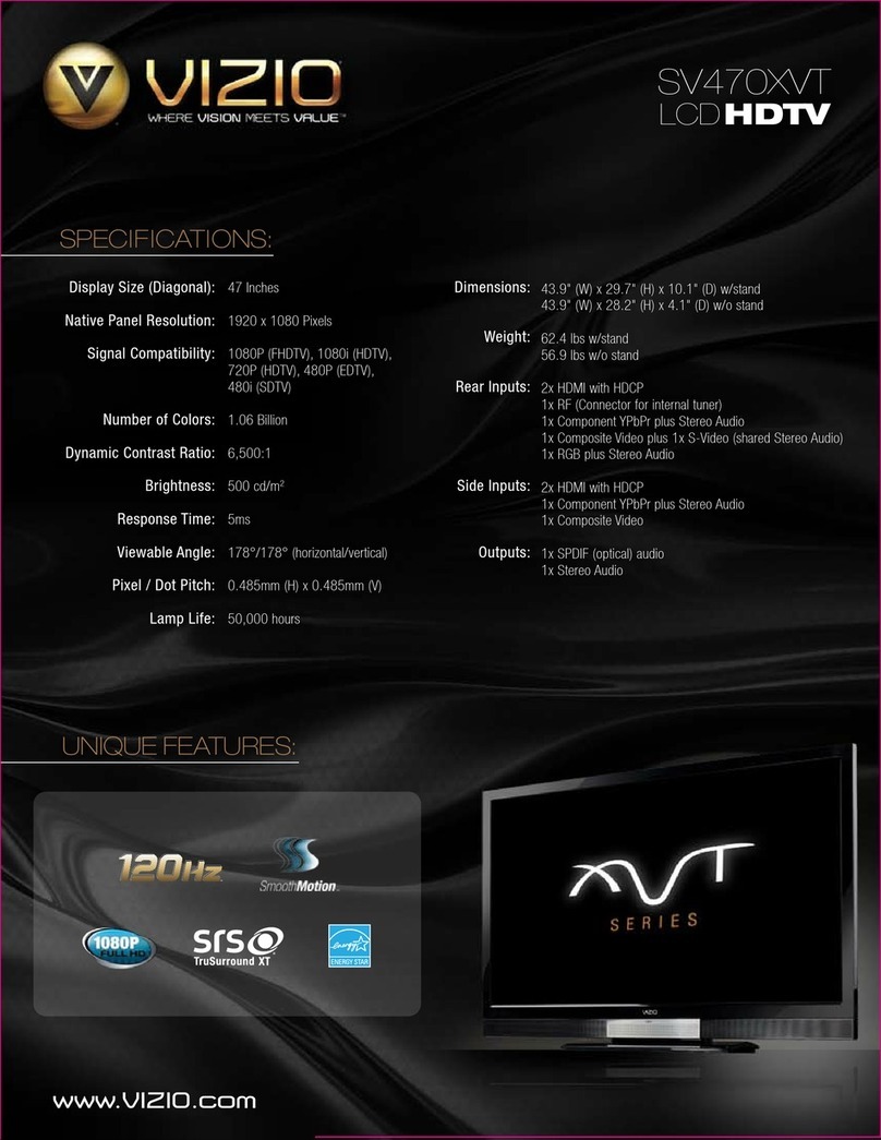 Vizio SV470XVT1A - 47" LCD TV User manual