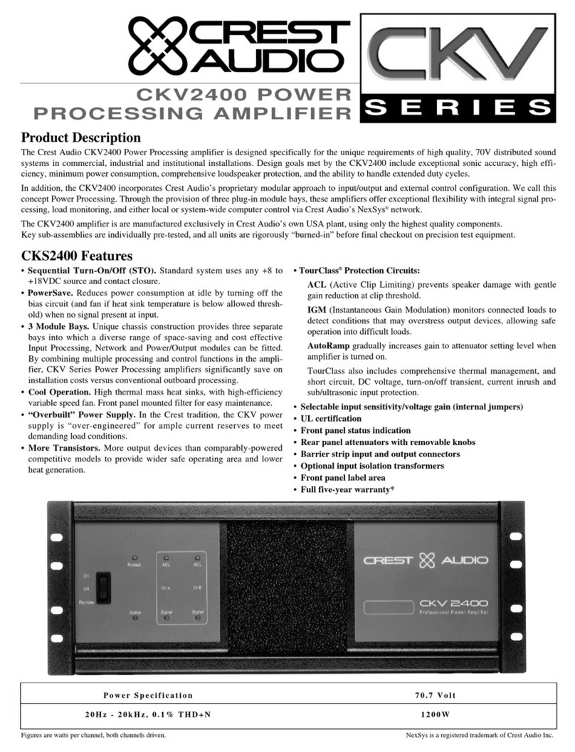 Crest Audio CKV2400 Specifications