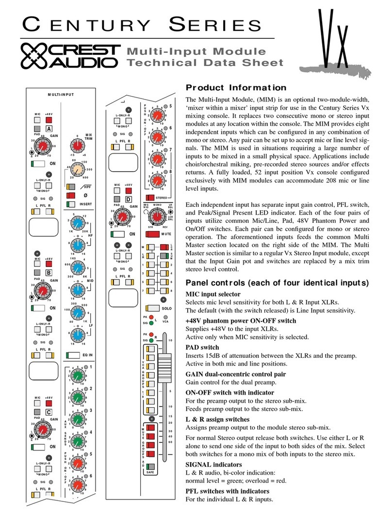 Crest Audio Century VX Instruction manual