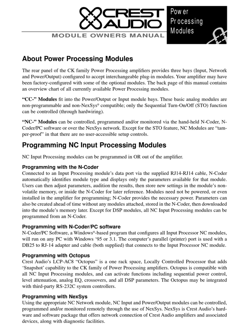 Crest Audio CK owner's manual
