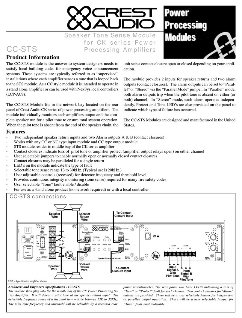 Crest Audio CC-STS User manual