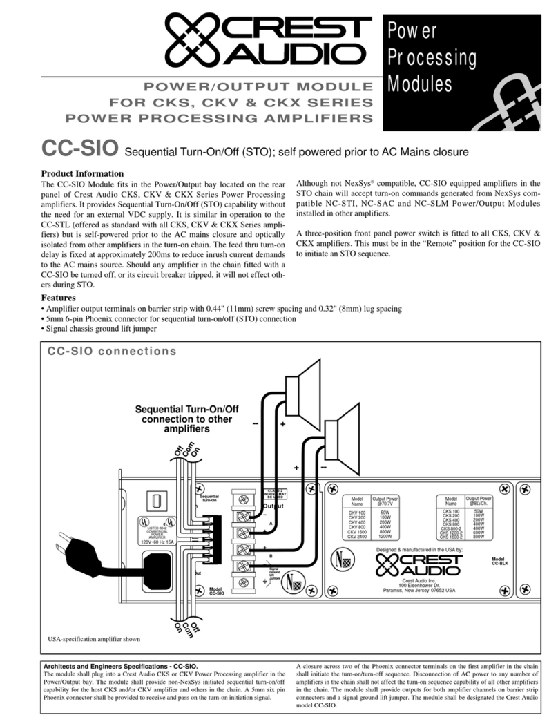 Crest Audio CC-SIO User manual