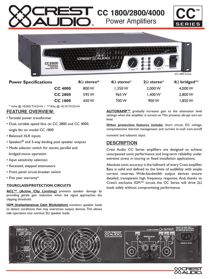Crest Audio CC2800 Installation guide