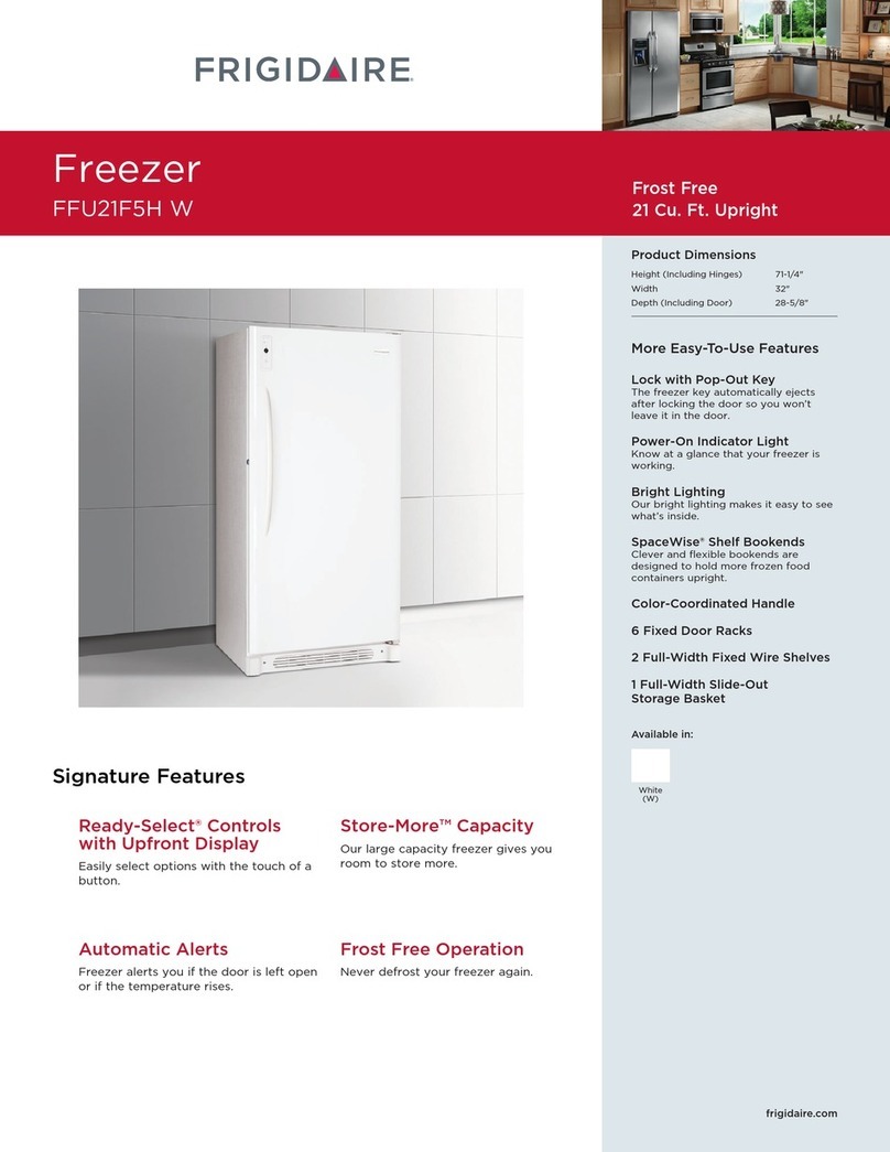 Frigidaire FFU21F5HW - 20.5 cu. Ft. Frost Free Upright... Product specifications