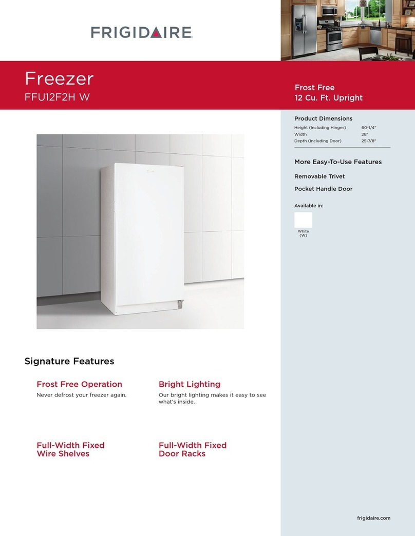 Frigidaire FFU12F2HW - 12.1 cu. Ft. Frost Free Upright... User manual