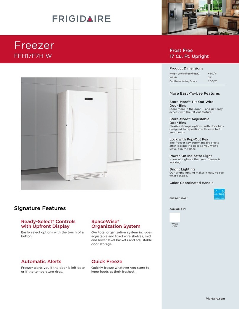 Frigidaire FFH17F7HW - 16.6 cu. Ft. Frost Free Upright... Installation instructions