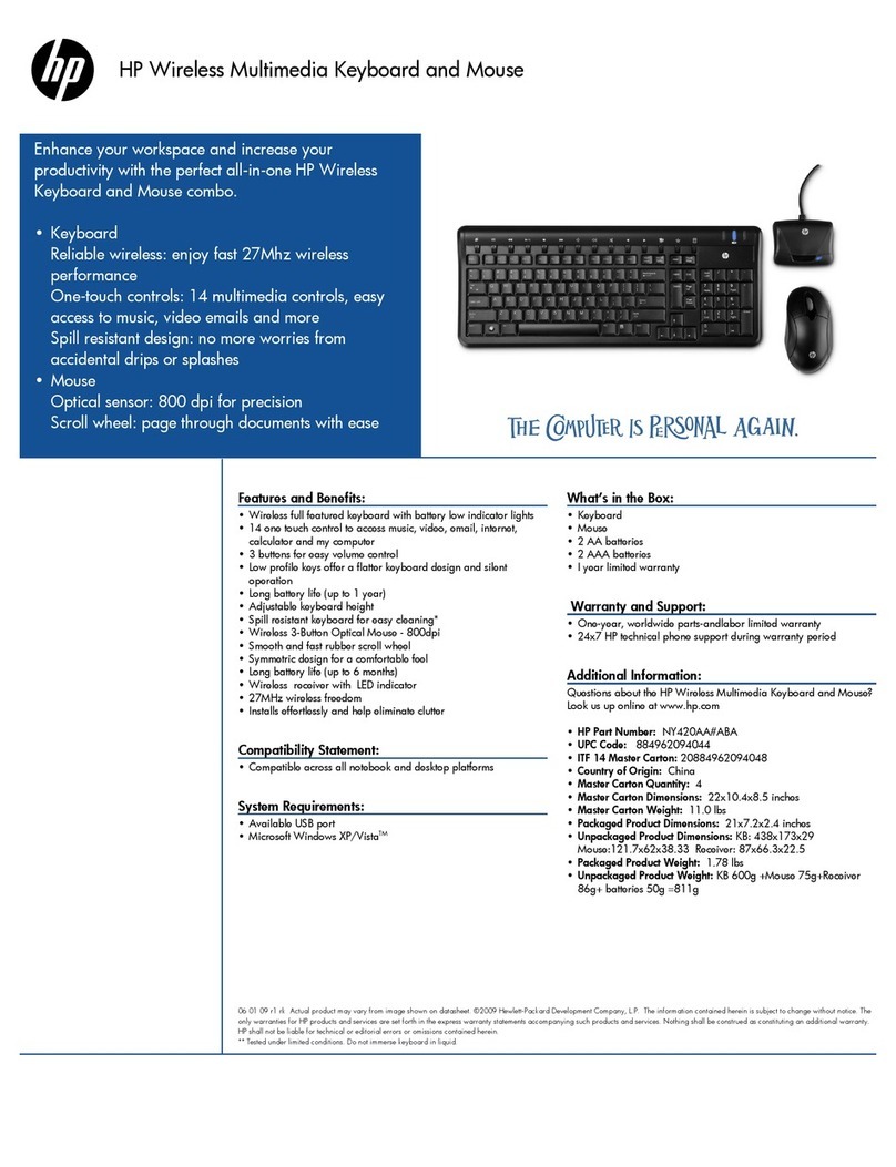 HP GM322AA - Wireless Multimedia Keyboard User manual
