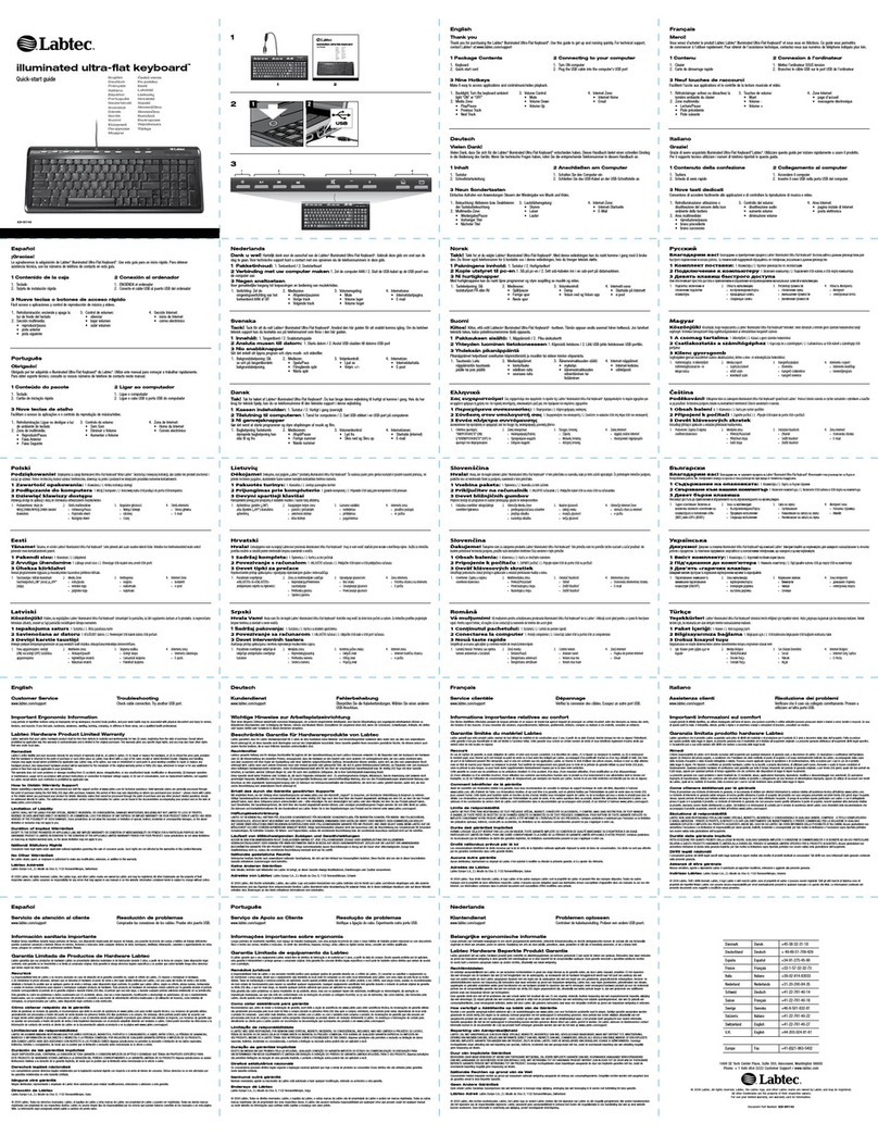 LABTEC ILLUMINATED ULTRA FLAT KEYBOARD manual