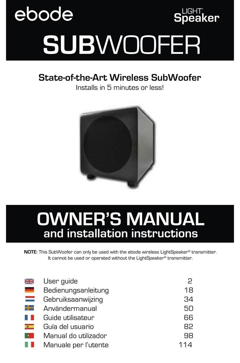 Ebode XDOM SUBWOOFER - PRODUCTSHEET Owner's manual and installation instructions