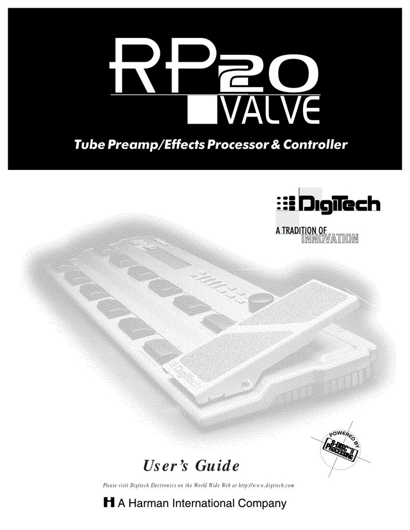 digi-tech RP-20 VALVE User manual