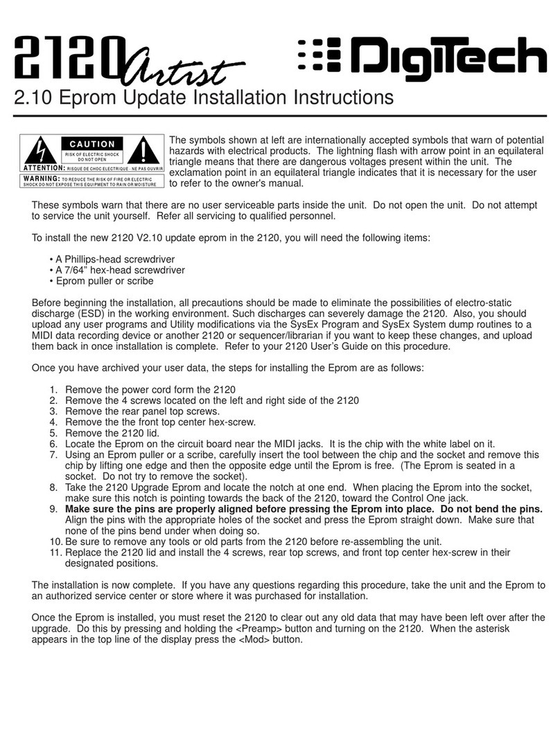 digi-tech Artist 2120 manual