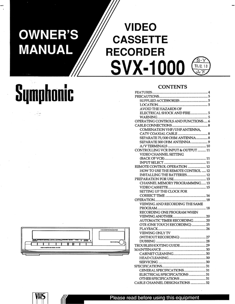 Symphonic SVX1000 User manual Symphonic SVX1000 User manual
