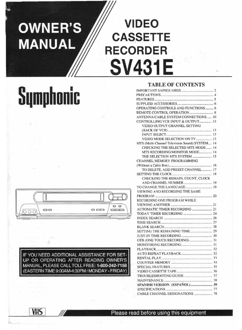 Symphonic SV431E User manual