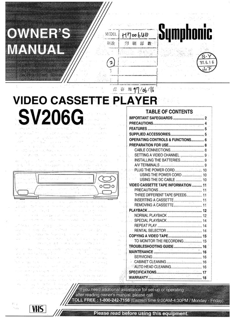 Symphonic SV206G User manual Symphonic SV206G User manual