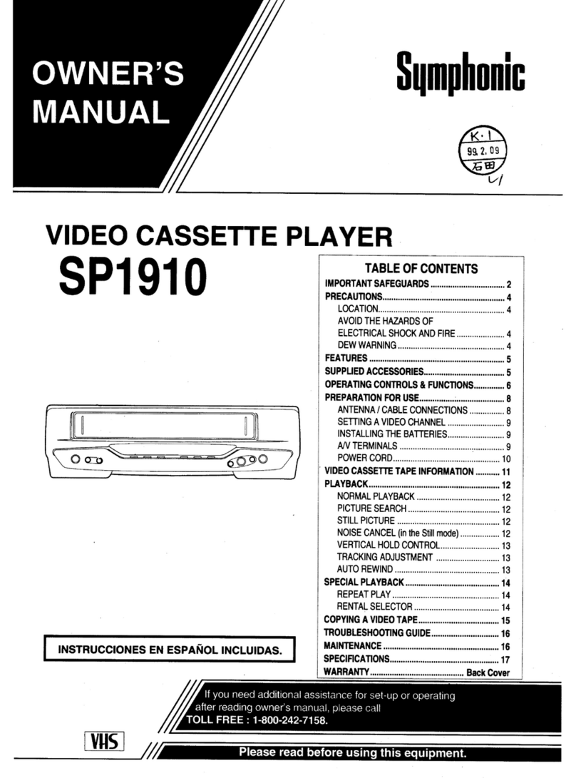 Symphonic SP1910 owner's manual