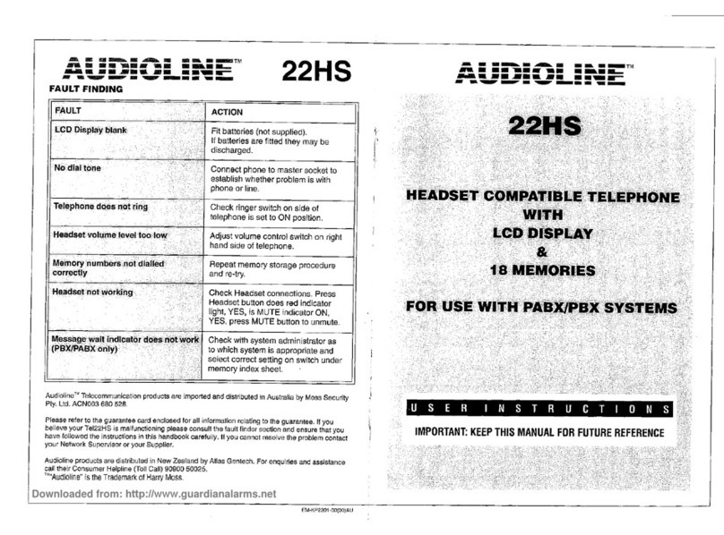 AUDIOLINE 22HS User instructions