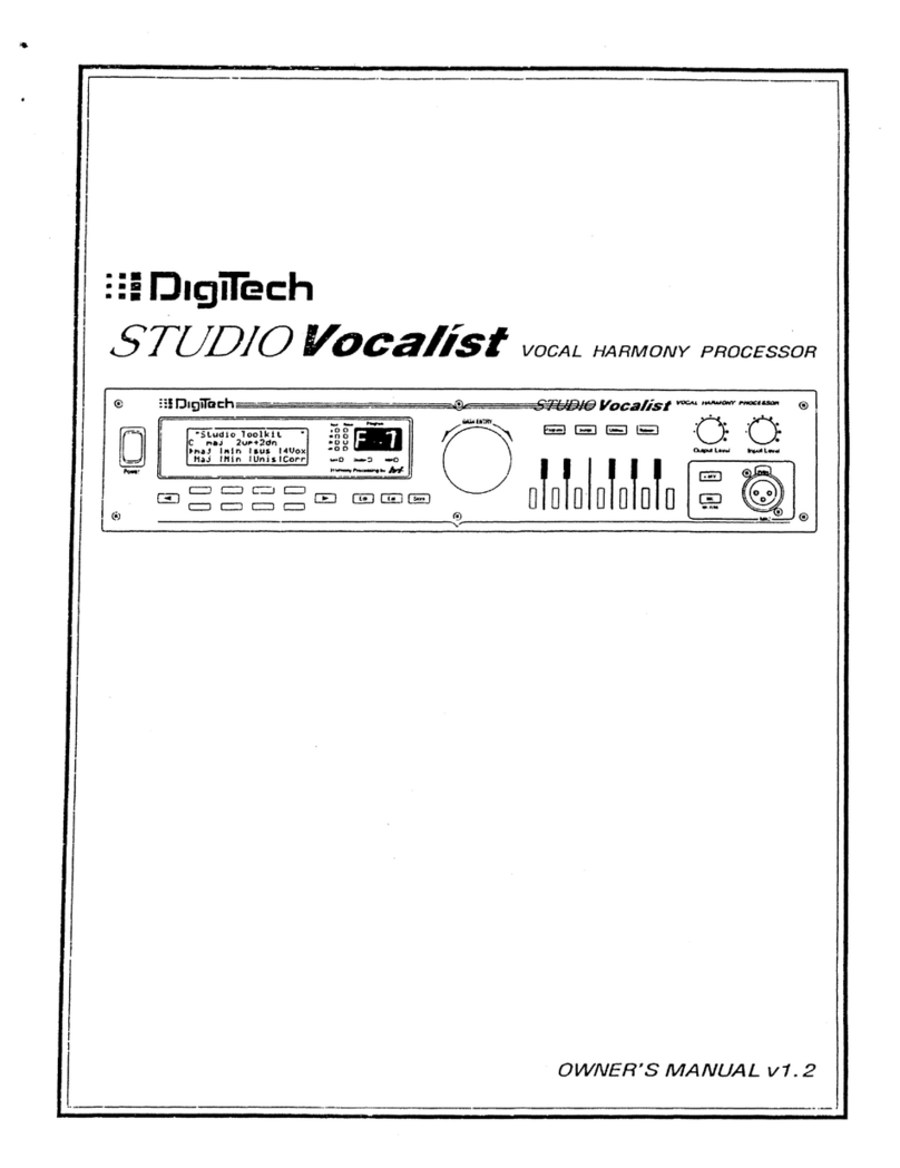 digi-tech STUDIO VOCALIST User manual