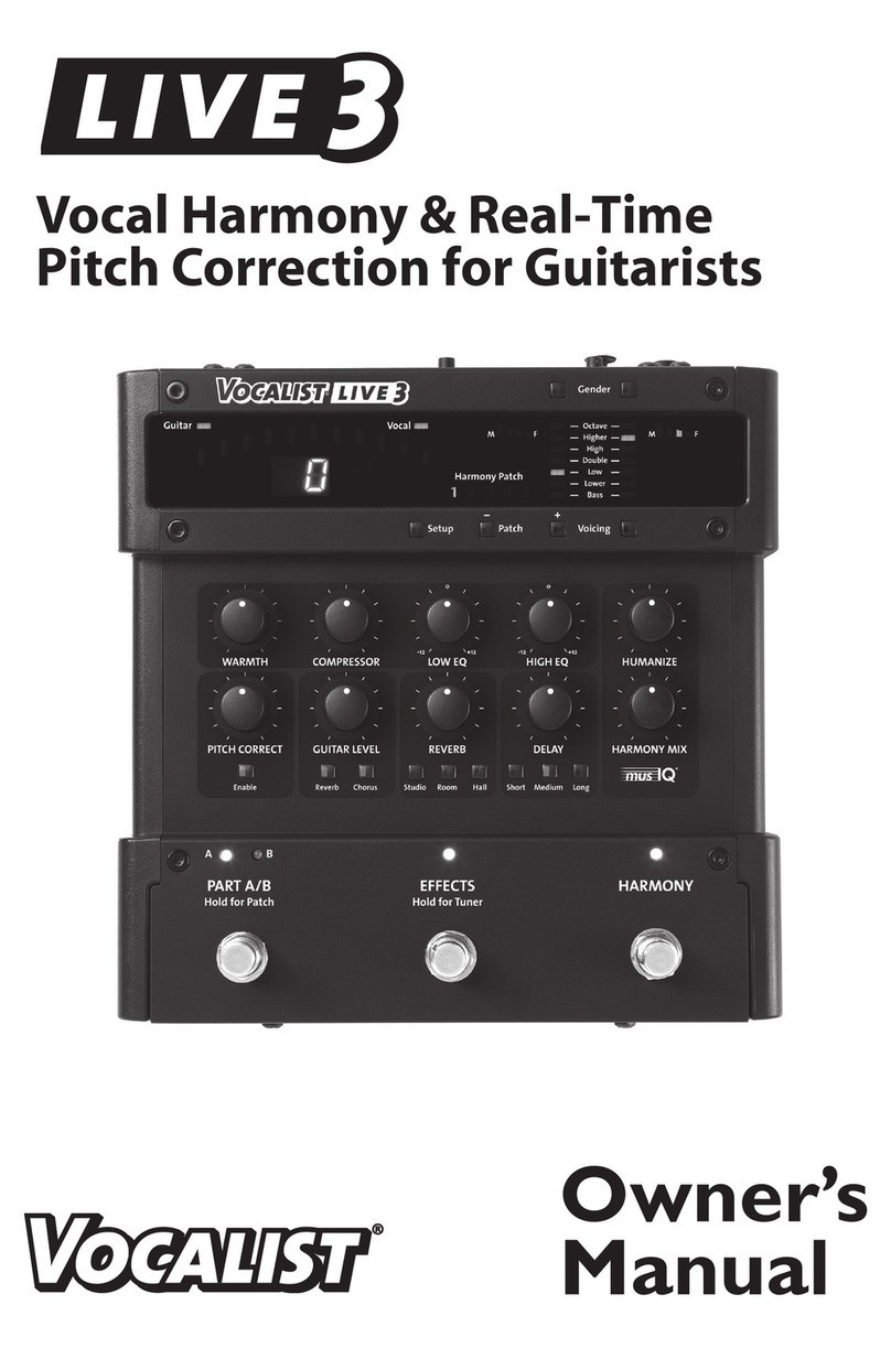 digi-tech VOCALIST LIVE 3 owner's manual