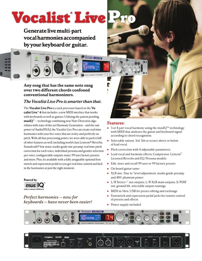 digi-tech VOCALIST LIVE PRO brochure digi-tech VOCALIST LIVE PRO brochure