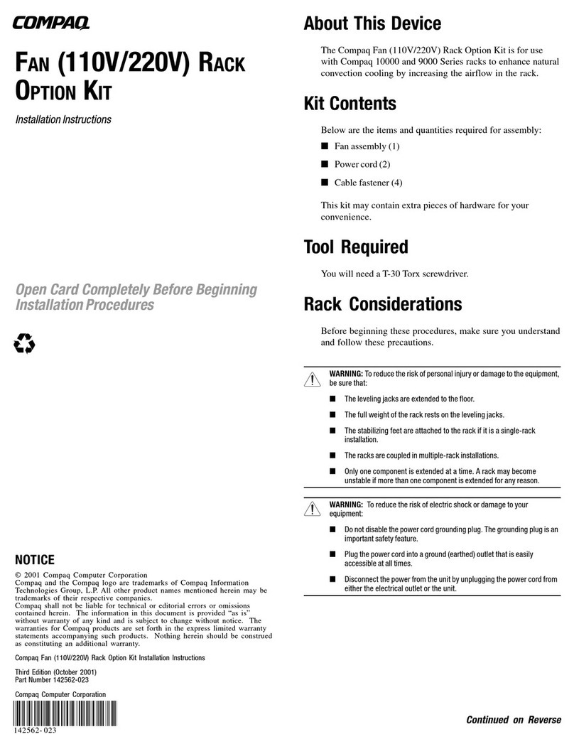 Compaq 245161-B22 - 10642 42U Rack Shock Pallet installation instructions Compaq 245161-B22 - 10642 42U Rack Shock Pallet installation instructions