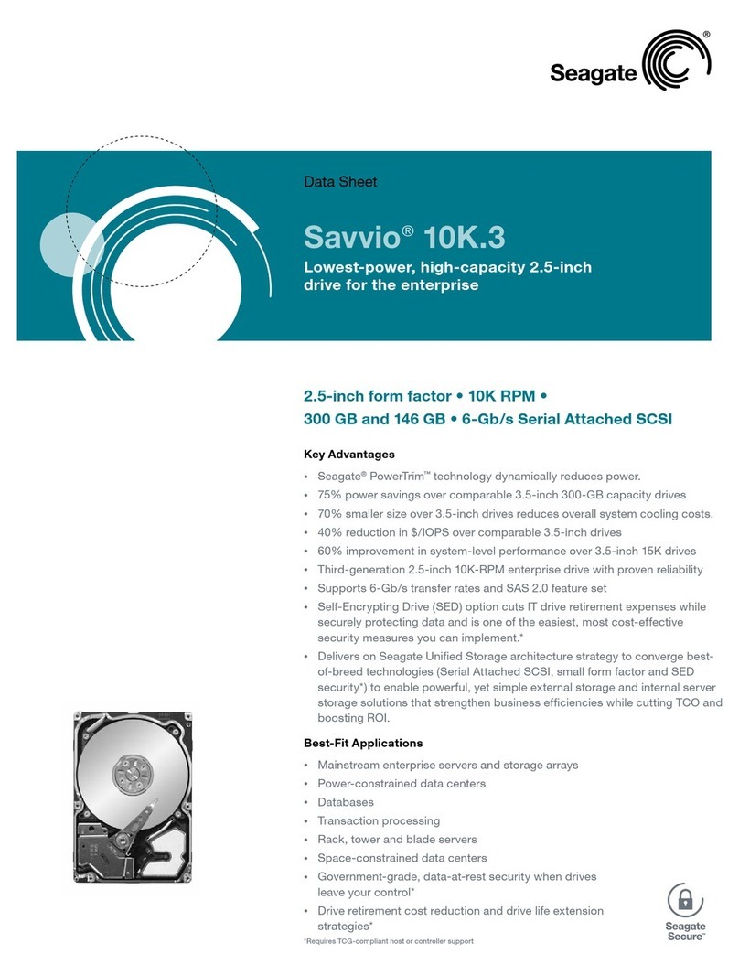 Seagate 10K.3 - Savvio 300 GB Hard Drive User manual