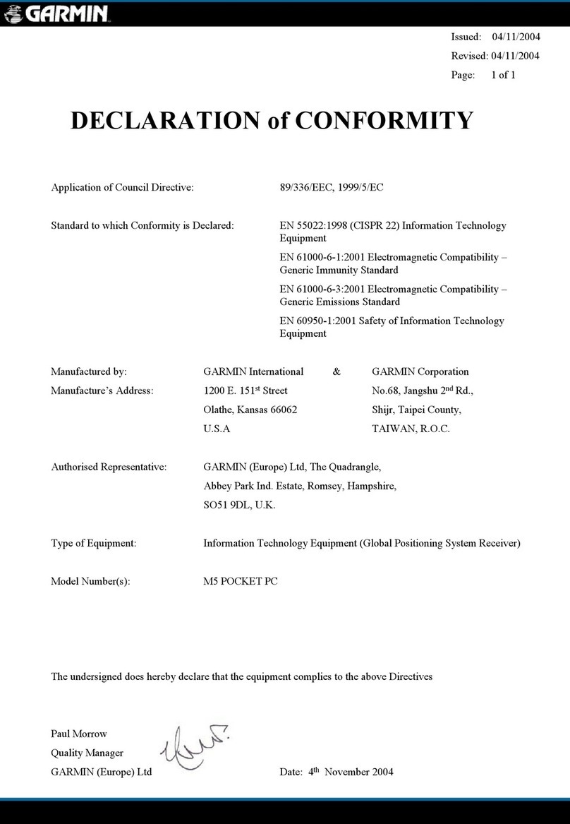 Garmin iQUE M5 Reference guide